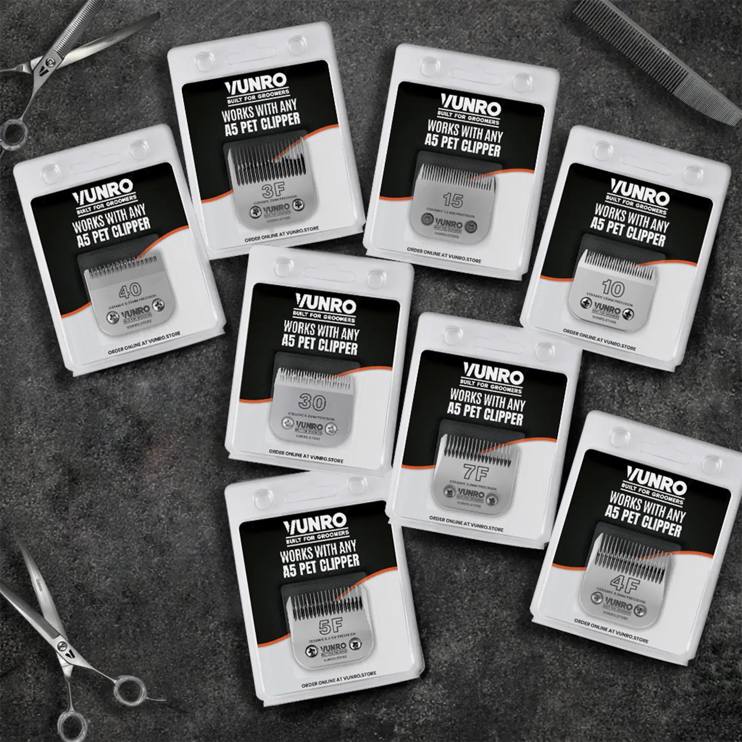 Full Set of Ceramic Clipper Blades with IvoryEdge Cutters